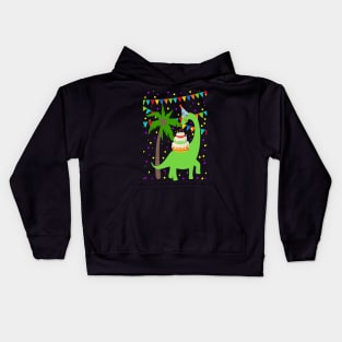 Birthday Brontosaurus dino Kids Hoodie